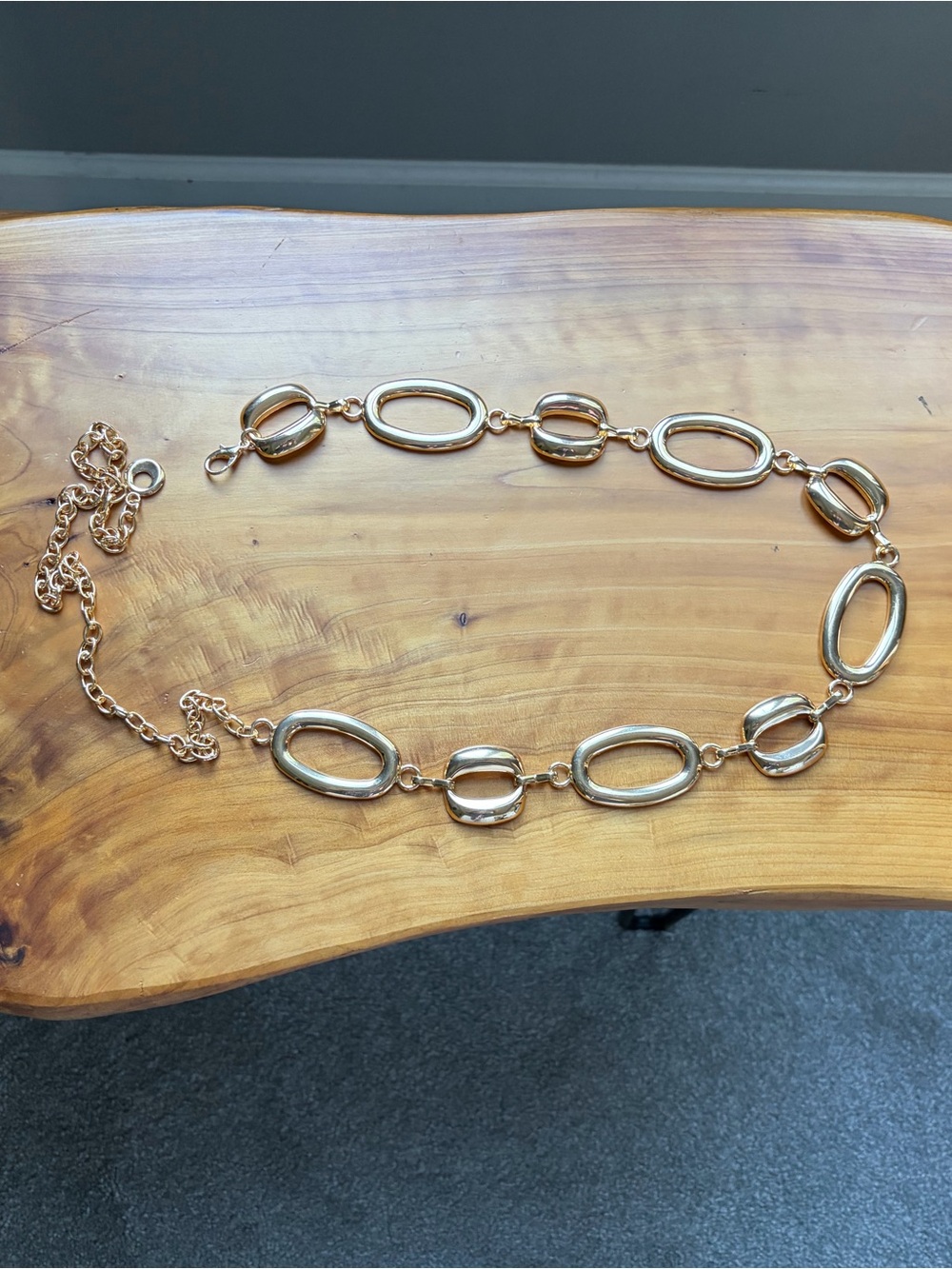 Gold-Tone Oval Link Women's Belt Chain